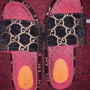 Gucci Original GG Lame Platform Slide